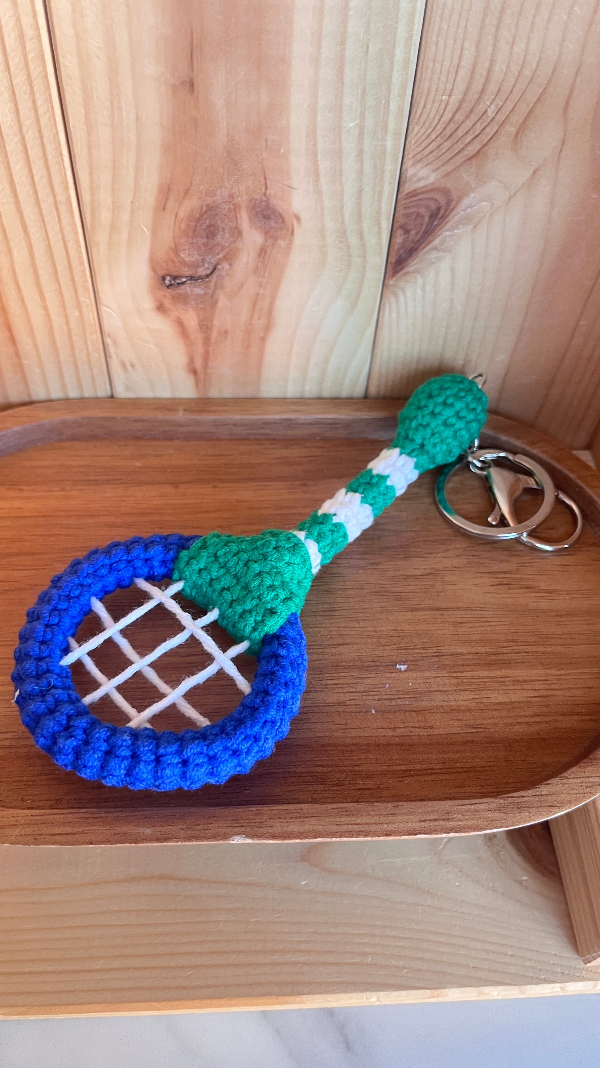 Crochet Tennis Ball Keychain with Smiling Face