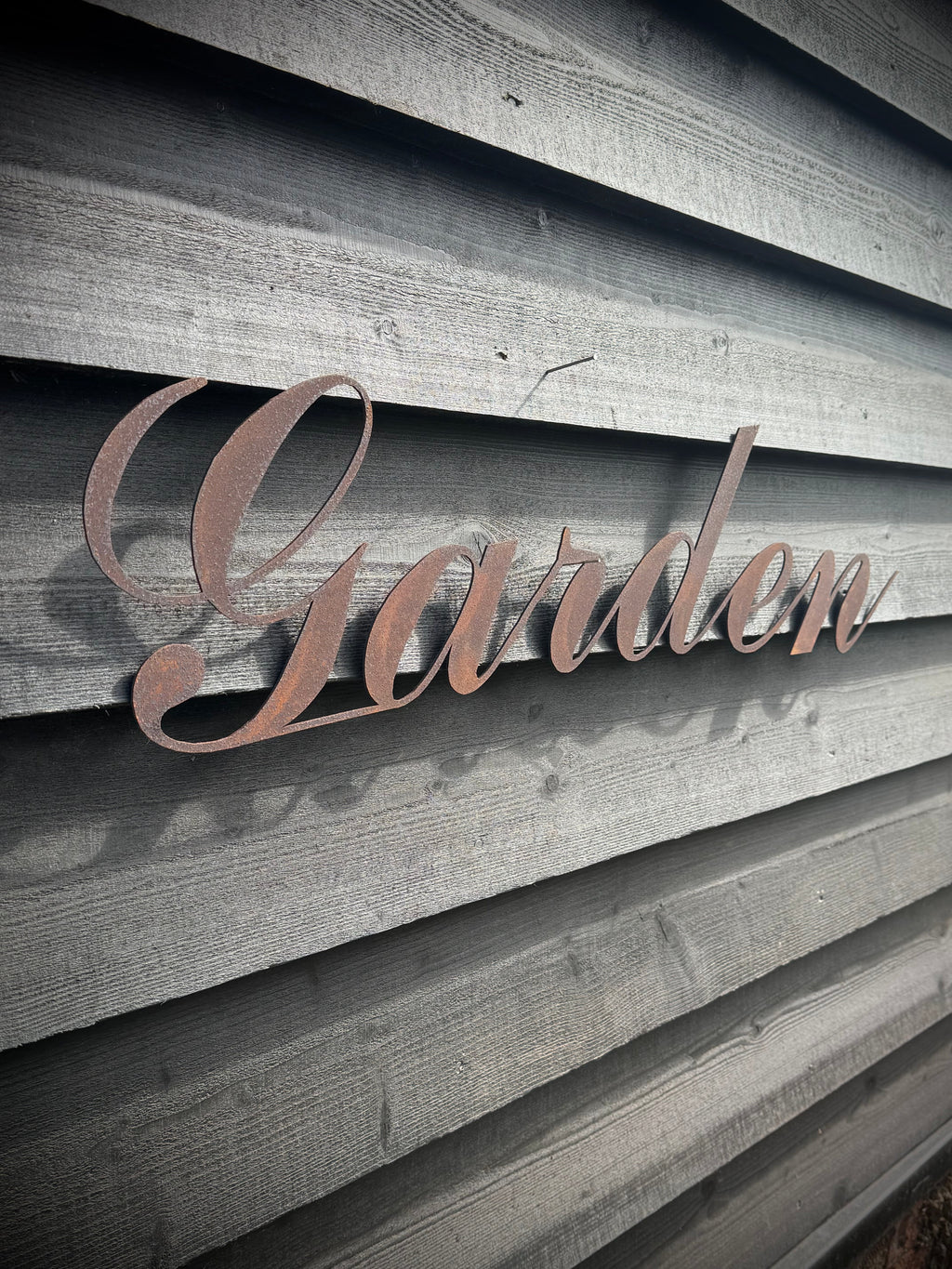 Rusty Metal Garden Sign Wall Feature