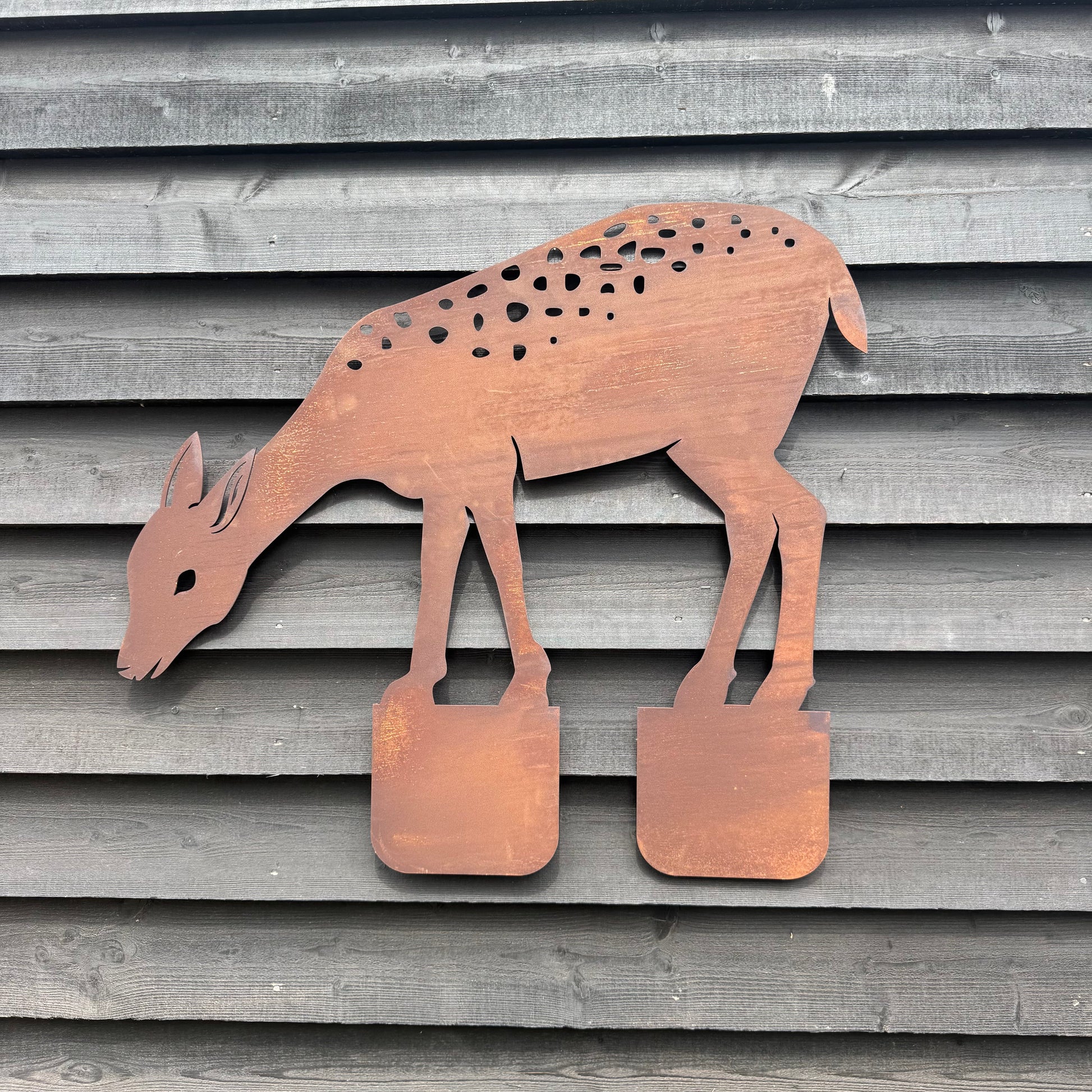 Rusty Metal Deer Garden Statue