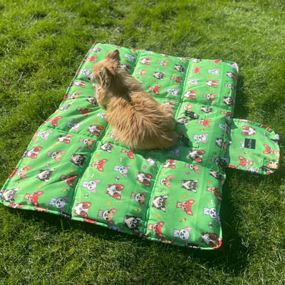 Roll and Go Signature Collection Garden Days Padded Chihuahua Print Travel Mat