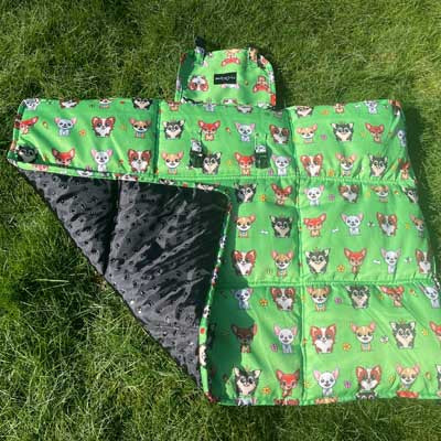 Roll and Go Signature Collection Garden Days Padded Chihuahua Print Travel Mat