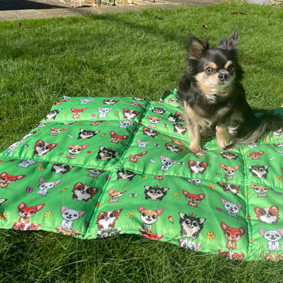 Roll and Go Signature Collection Garden Days Padded Chihuahua Print Travel Mat