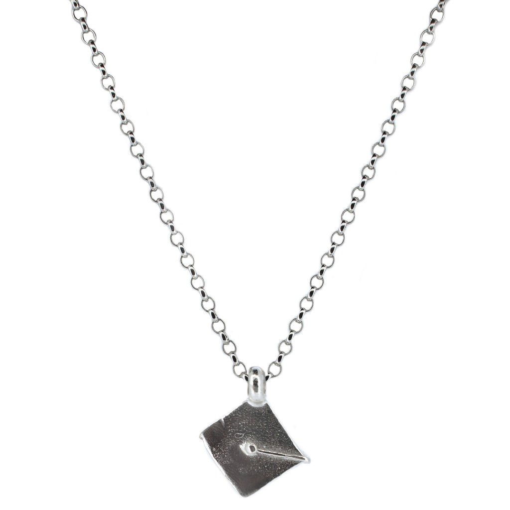 Silver Graduation Cap Necklace