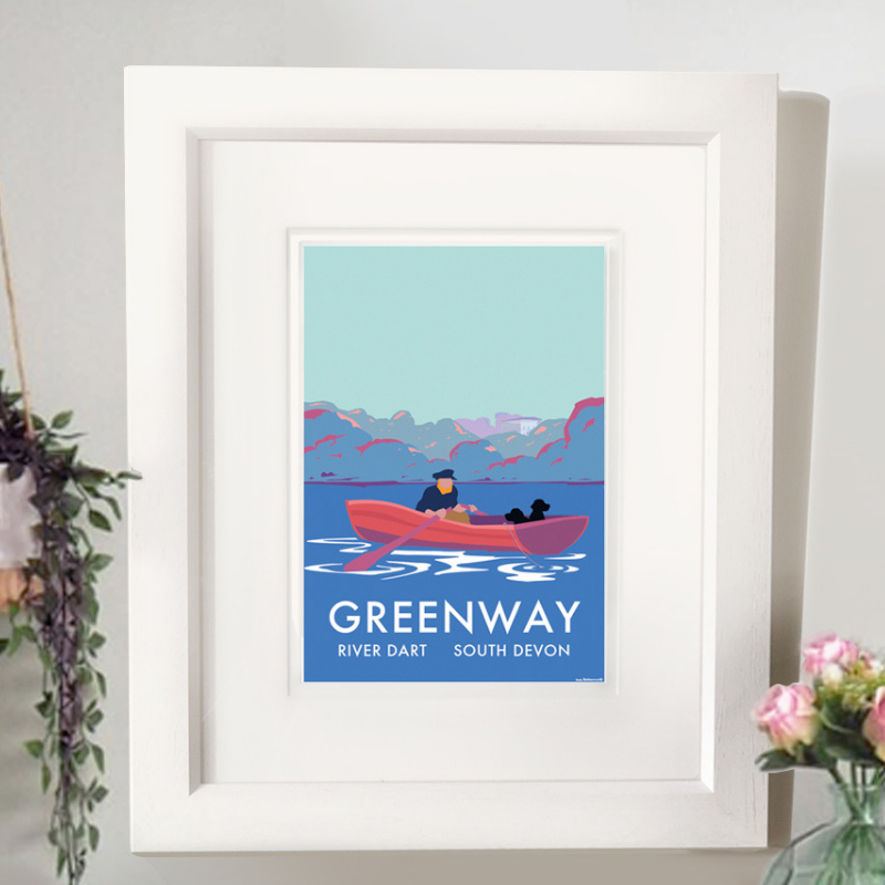 River Dart Fishing Boat Vintage Seaside Print