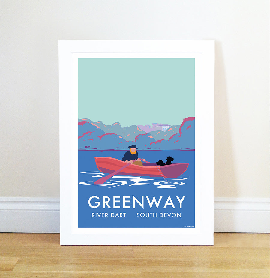 River Dart Fishing Boat Vintage Seaside Print