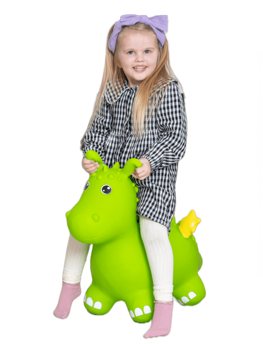 bold green dragon hopper toy ready for action on a grassy field