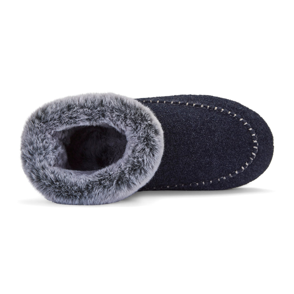 Ossa High Slipper Boot in Navy and Grey