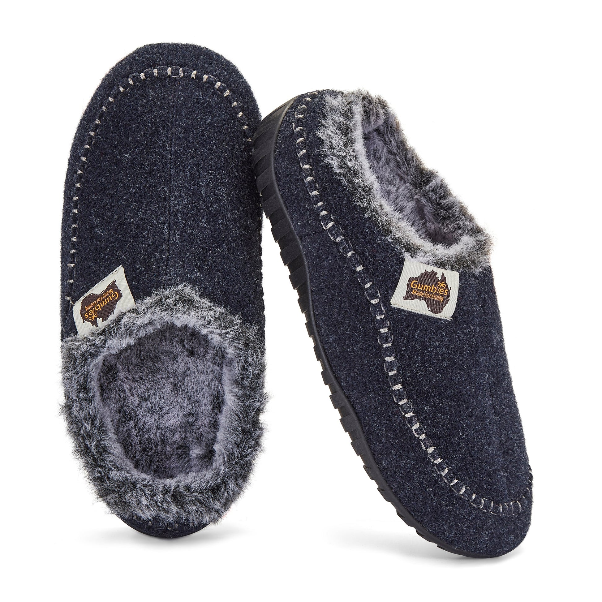 Ossa Low Women's Slipper in Navy and Grey