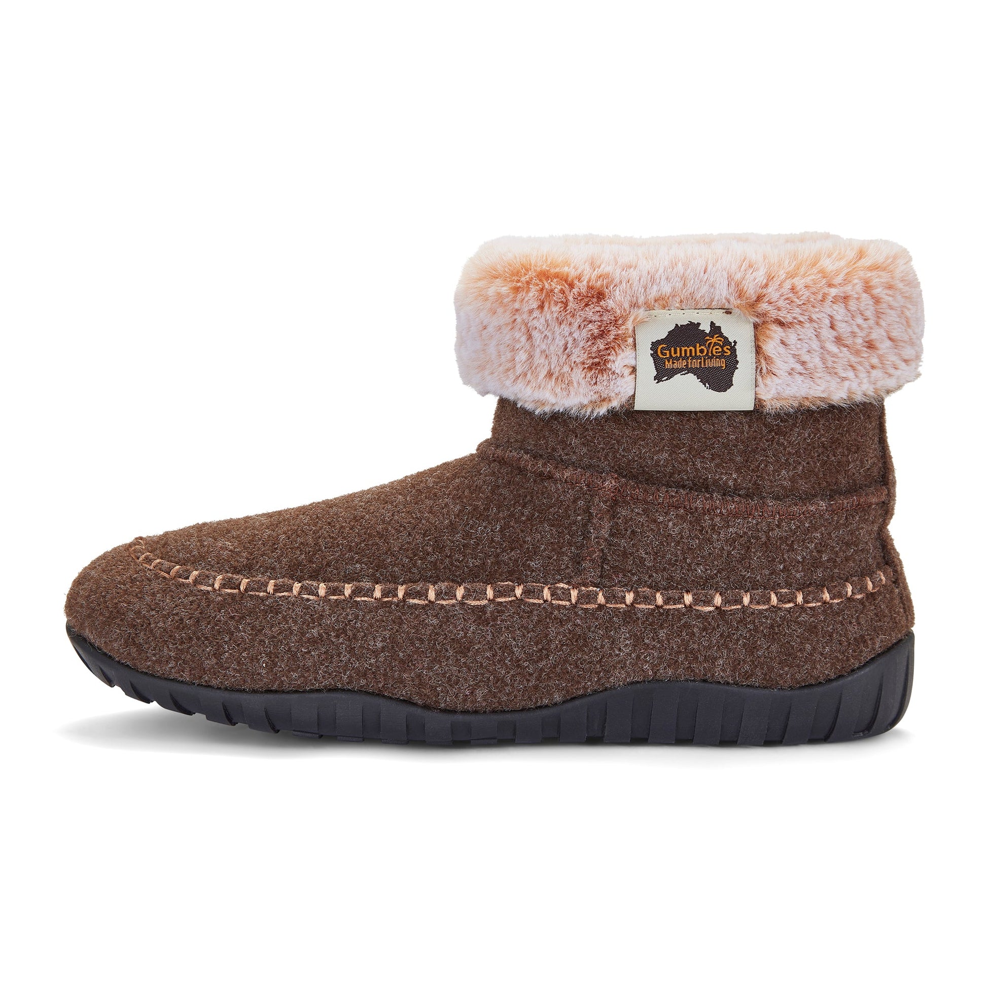 Ossa High Men's Slipper Boot in Chocolate and Cream