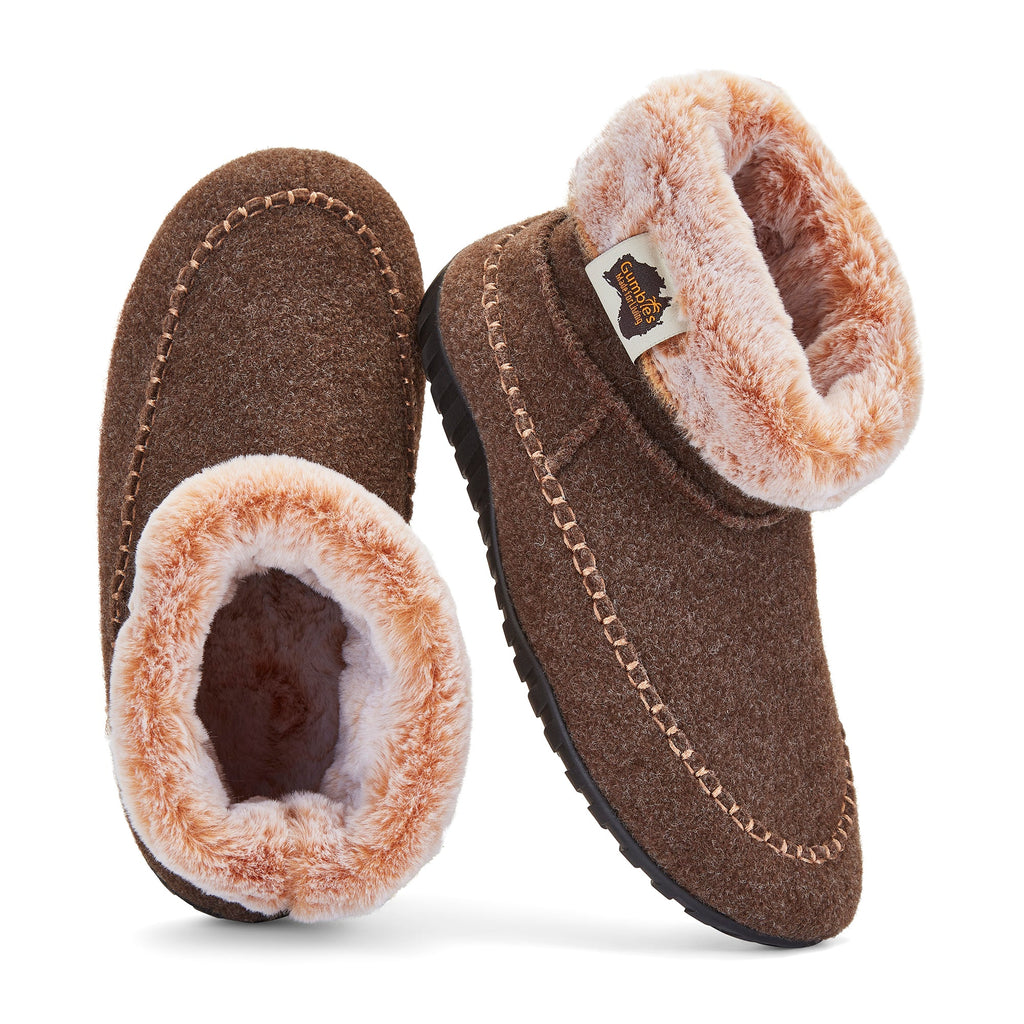 Ossa High Women's Slipper Boot Chocolate and Cream