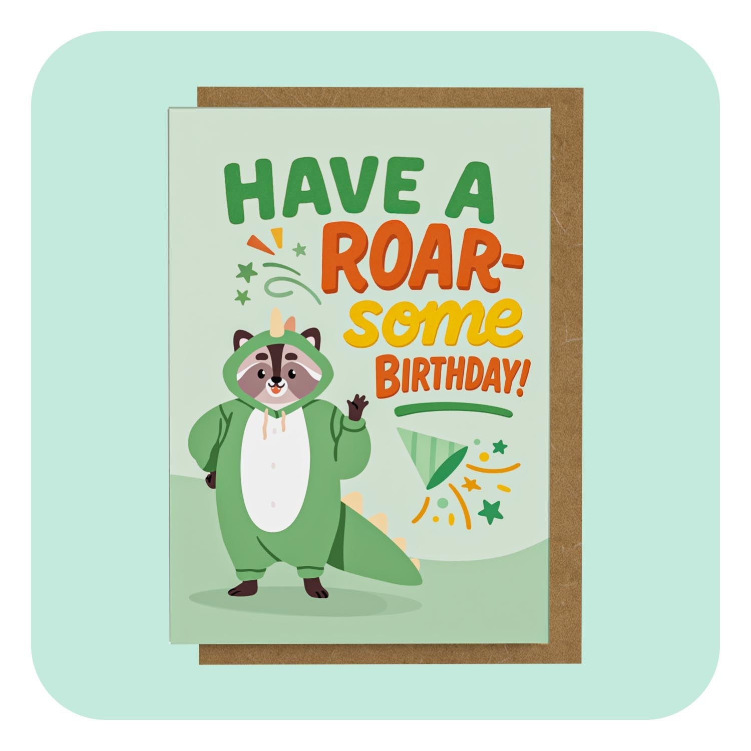 A6 Roarsome Birthday Greeting Card