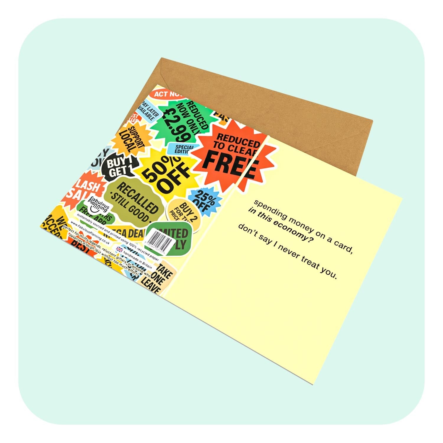 A6 Greeting Card In This Economy