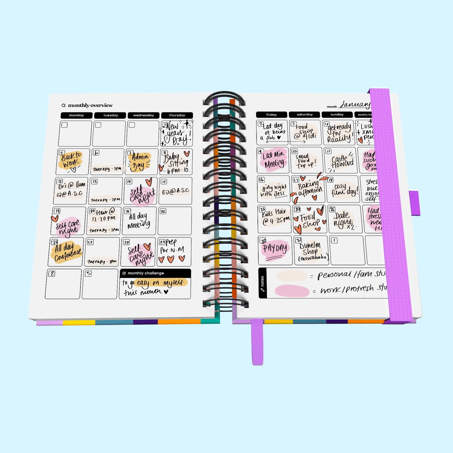 Weekly Undated Spiral Journal