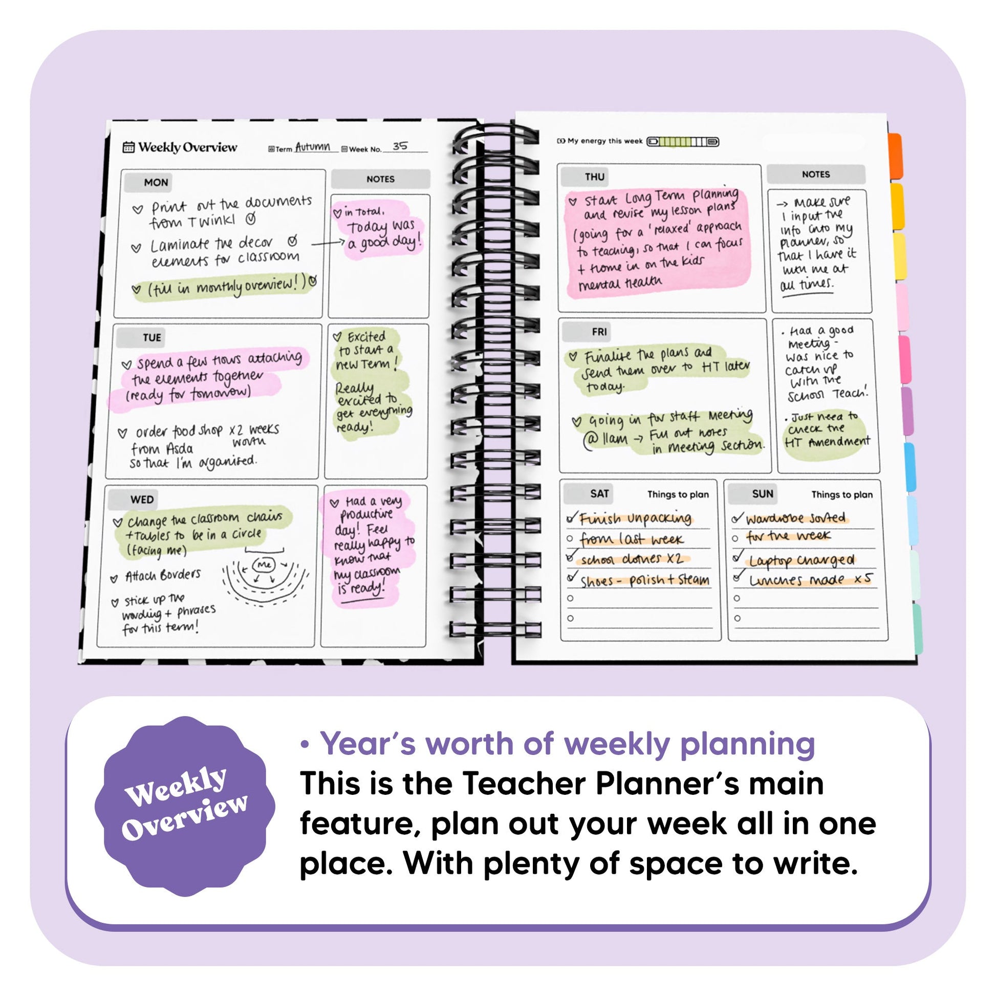 Undated Spiral Teacher Journal