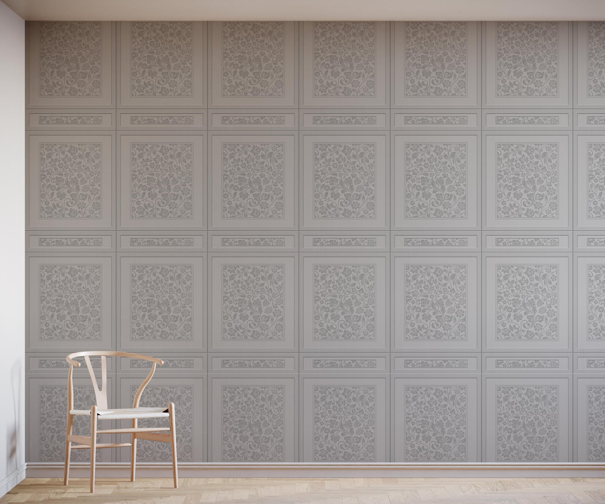 Faux Wood Panelling Wallpaper with 3D Effect