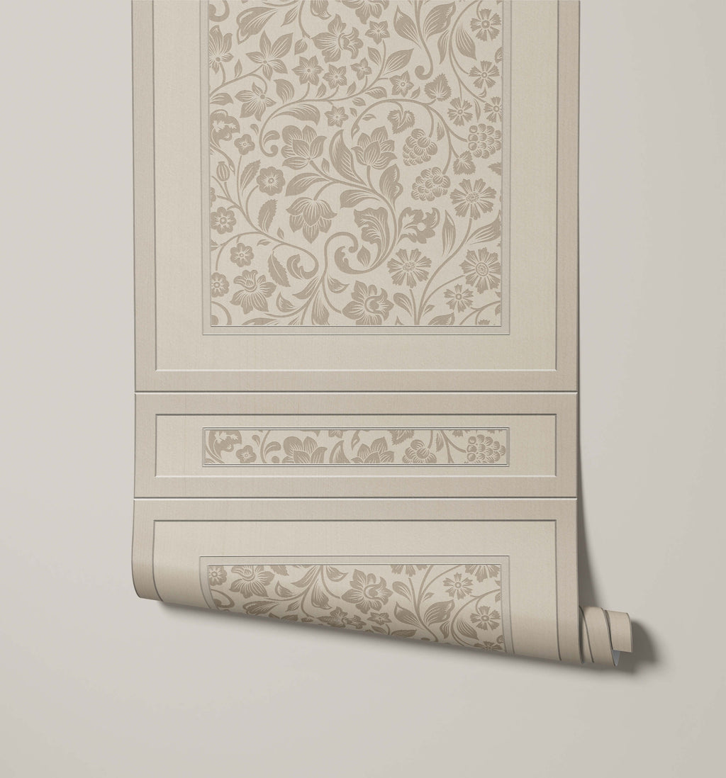 Faux Wood Panelling Wallpaper with 3D Effect