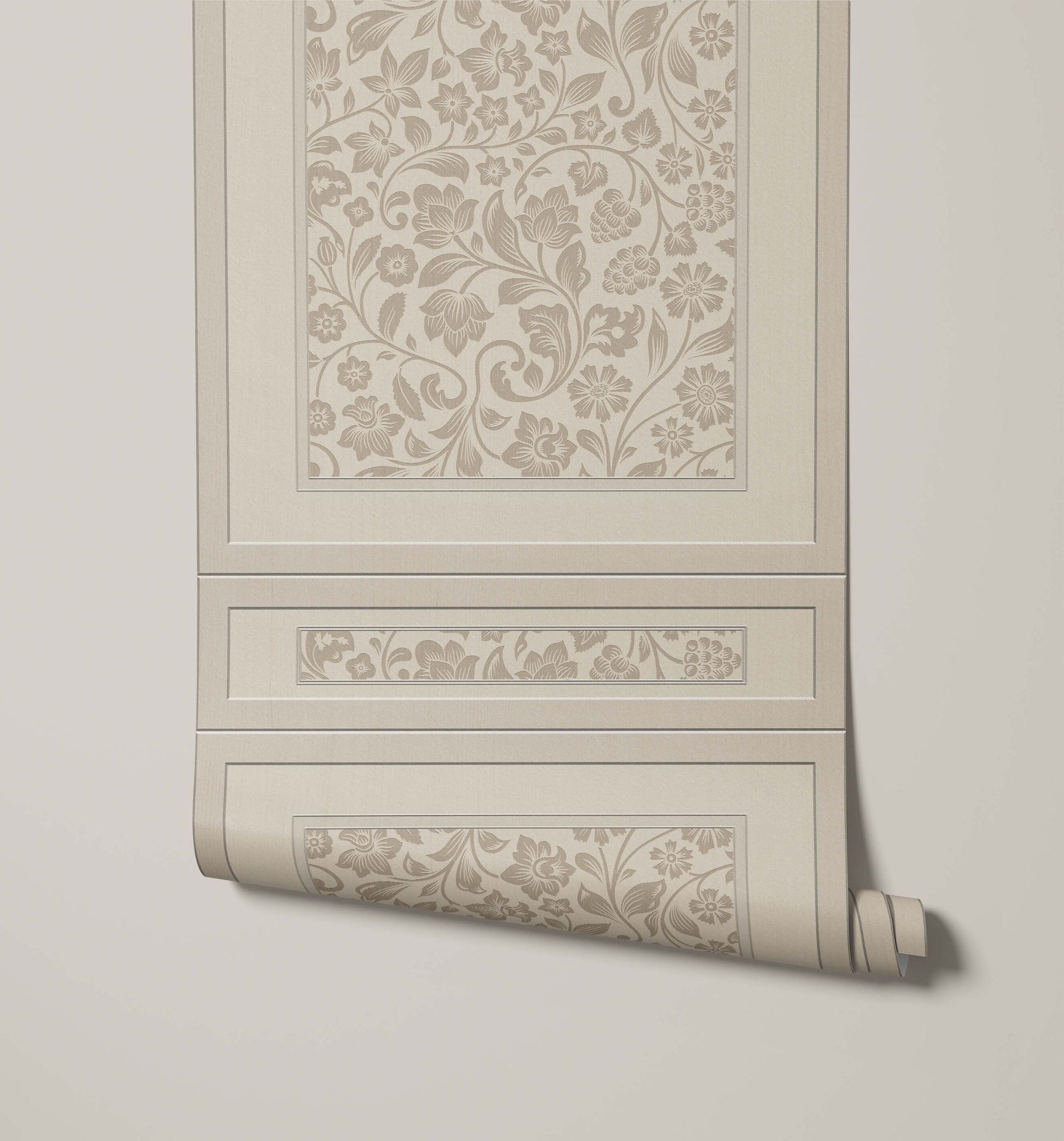 Faux Wood Panelling Wallpaper with 3D Effect