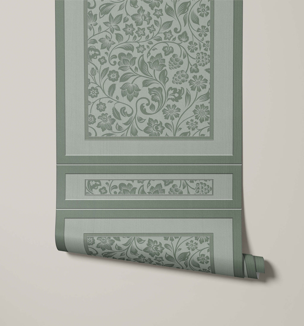 Faux Wood Panelling Wallpaper with 3D Effect