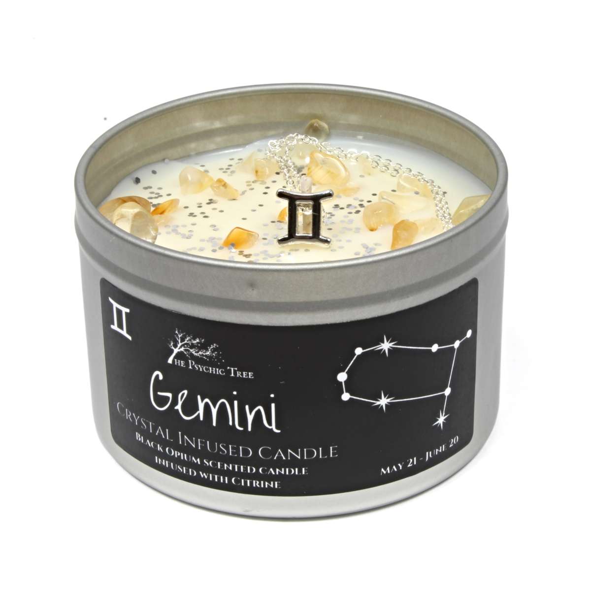 Gemini Crystal and Jewellery Scented Zodiac Candle
