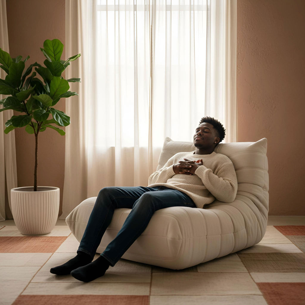 Caterpillar Lounger Chair in Premium Suede