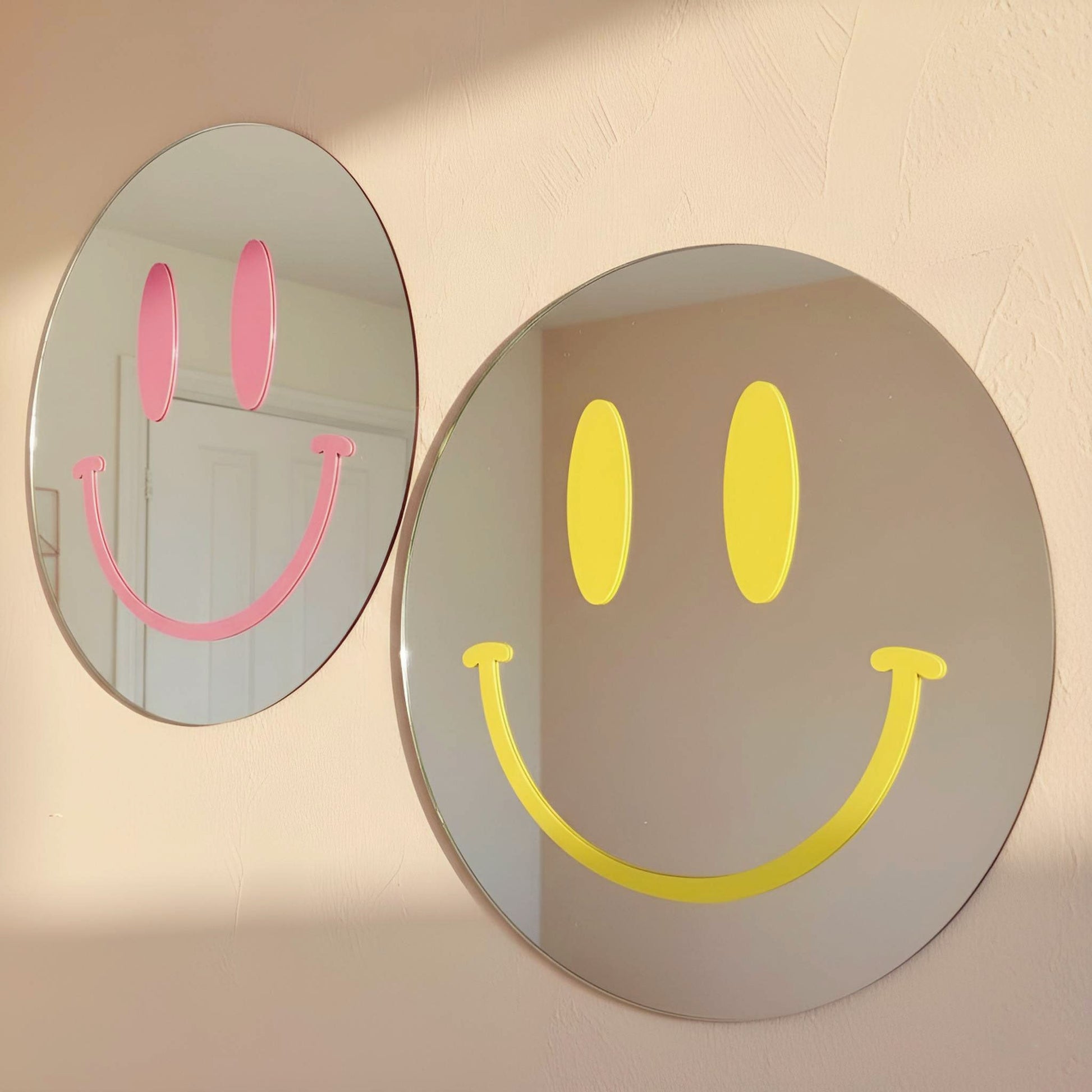 Smiley Reflections Mirror 30cm Round Acrylic
