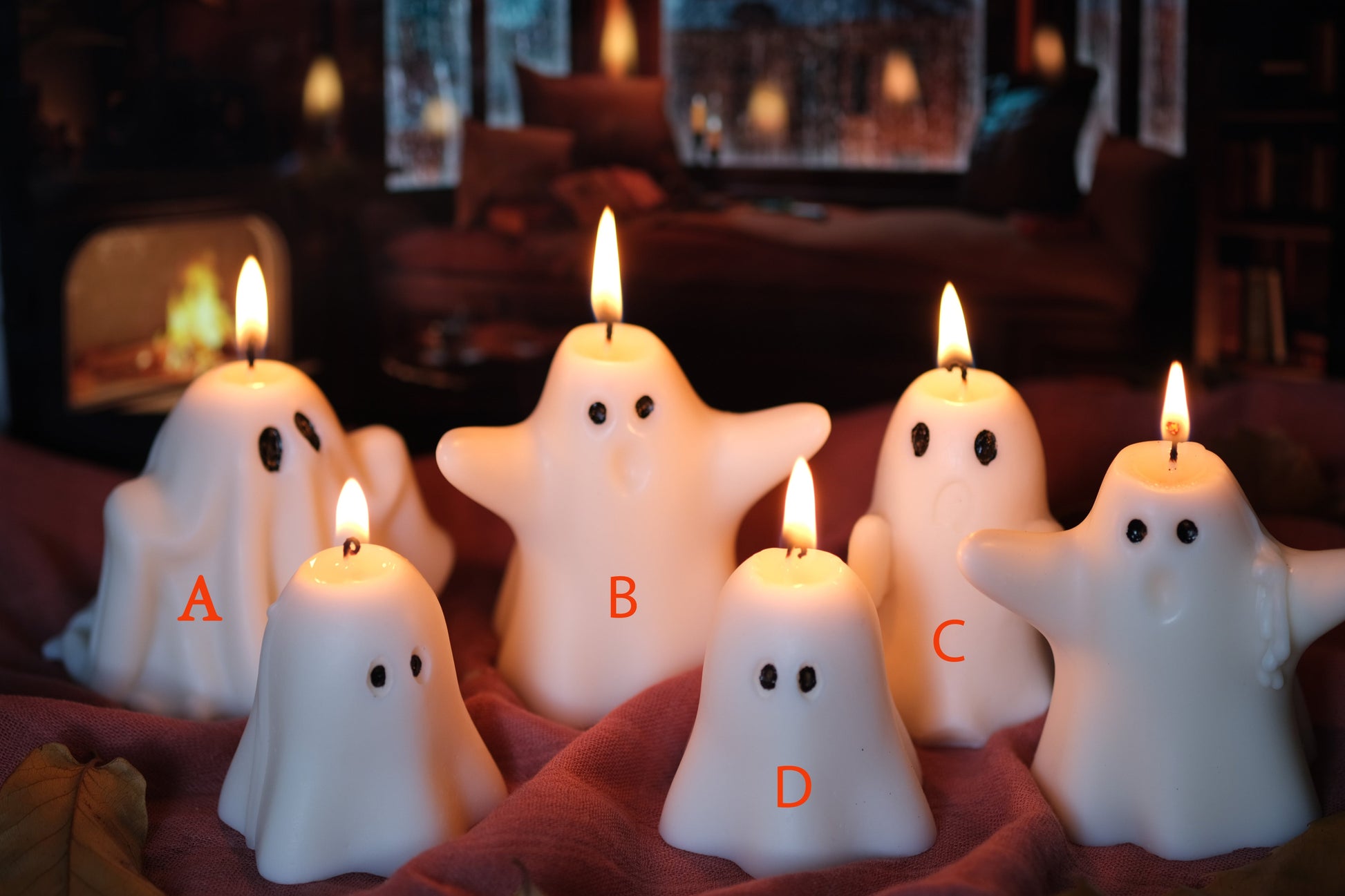 Ghost Shaped Halloween Candle in Pumpkin Spice