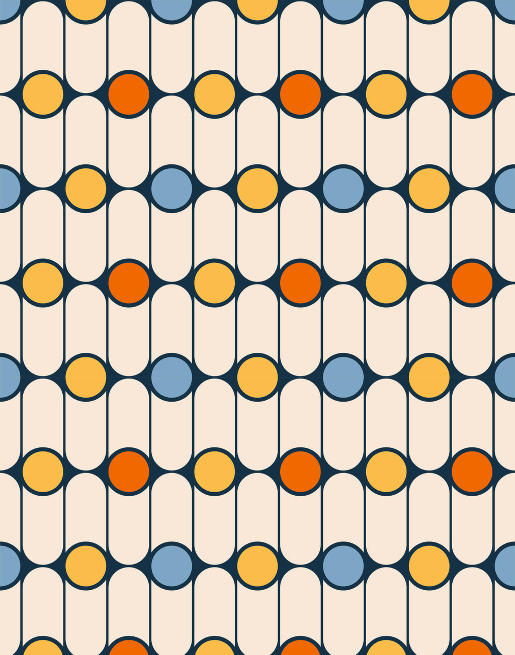 Polka Dot Retro Wallpaper