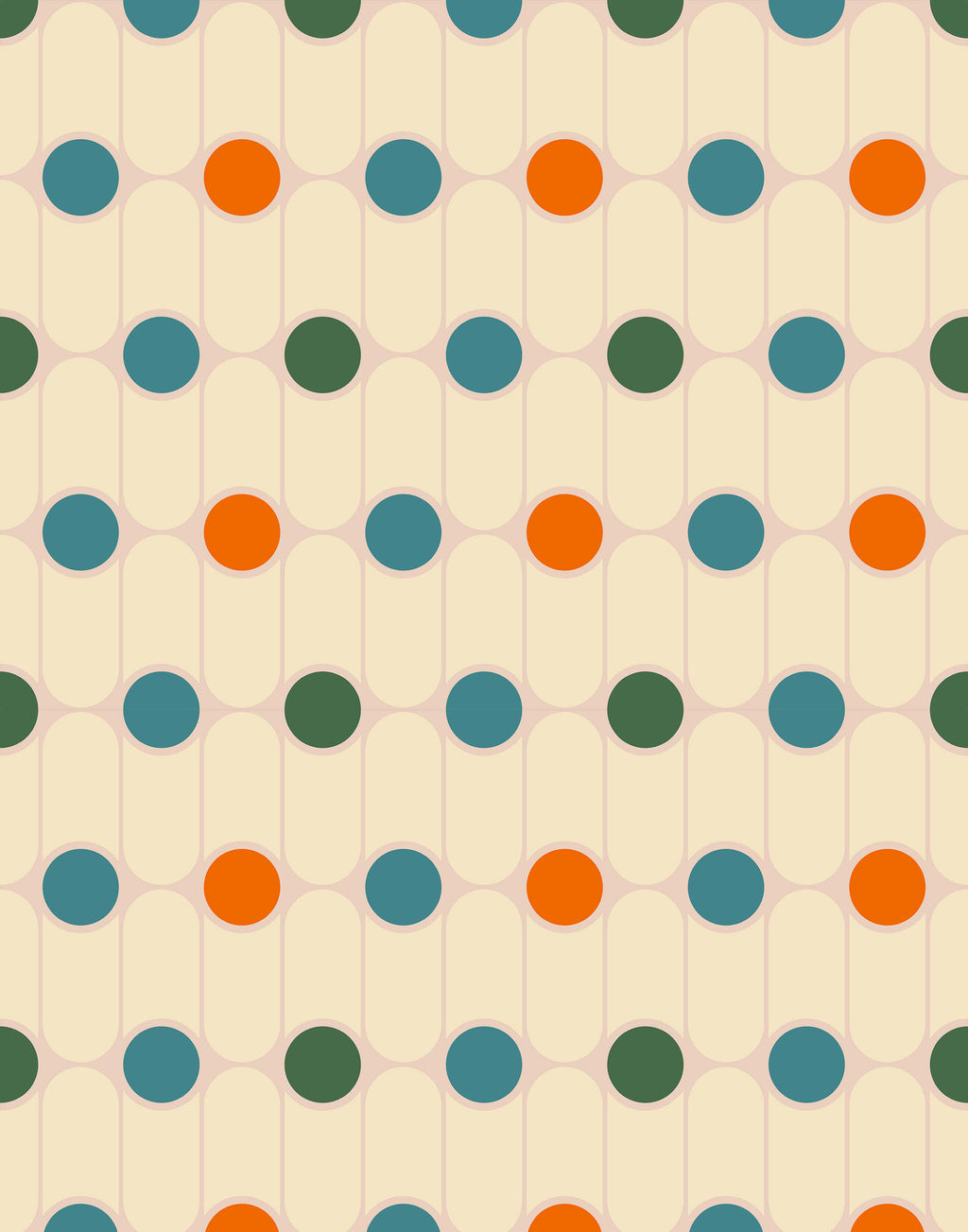 Polka Dot Retro Wallpaper
