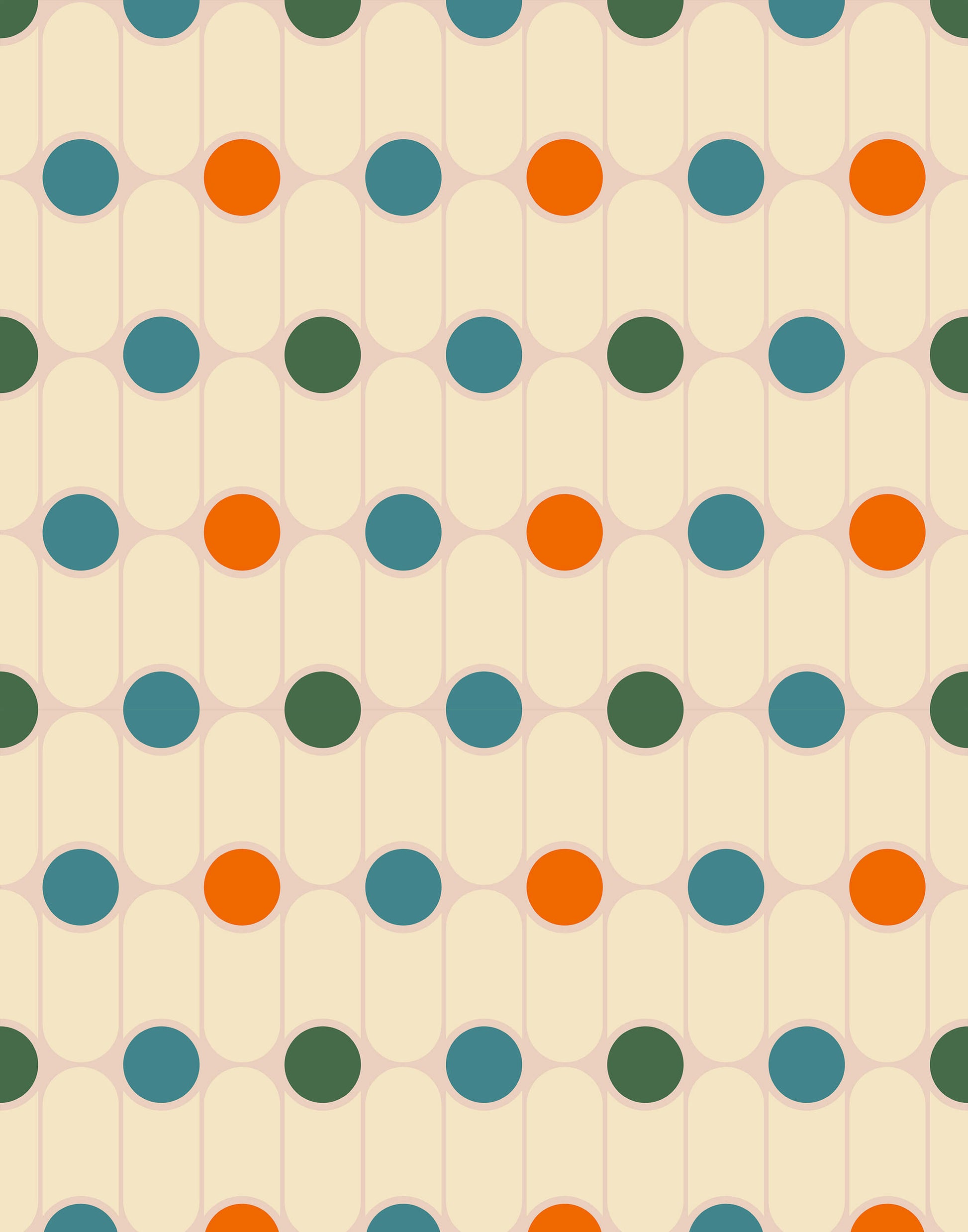 Polka Dot Retro Wallpaper