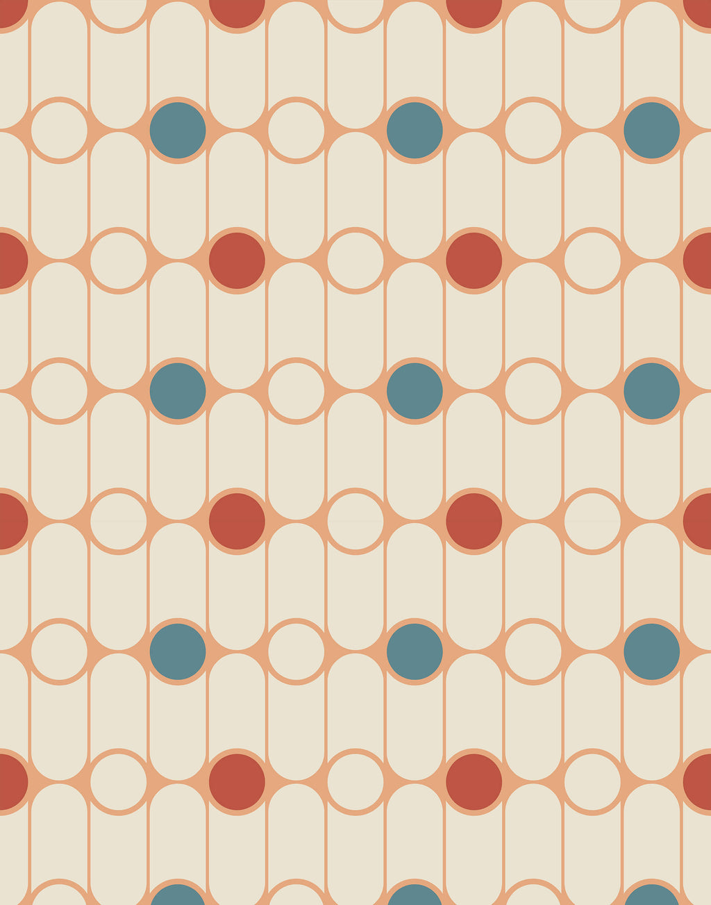Polka Dot Retro Wallpaper