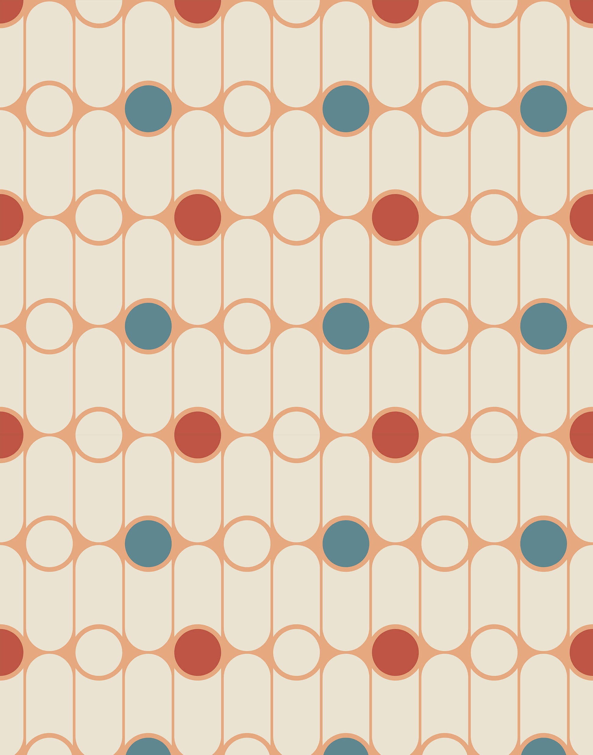 Polka Dot Retro Wallpaper
