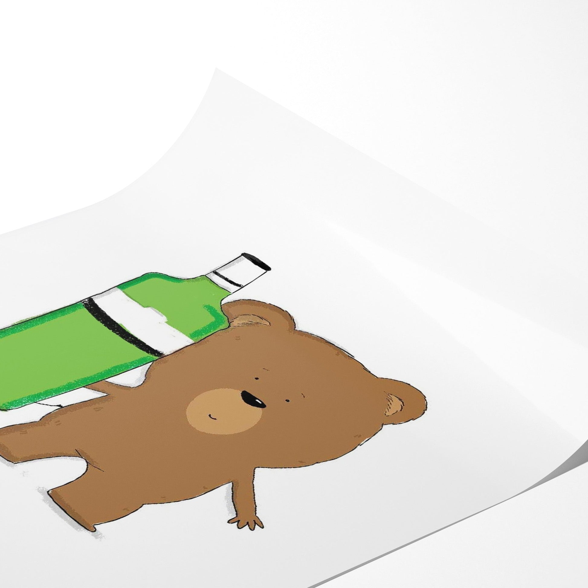 Gin and Bear It Print A4 Funny Wall Art Gift
