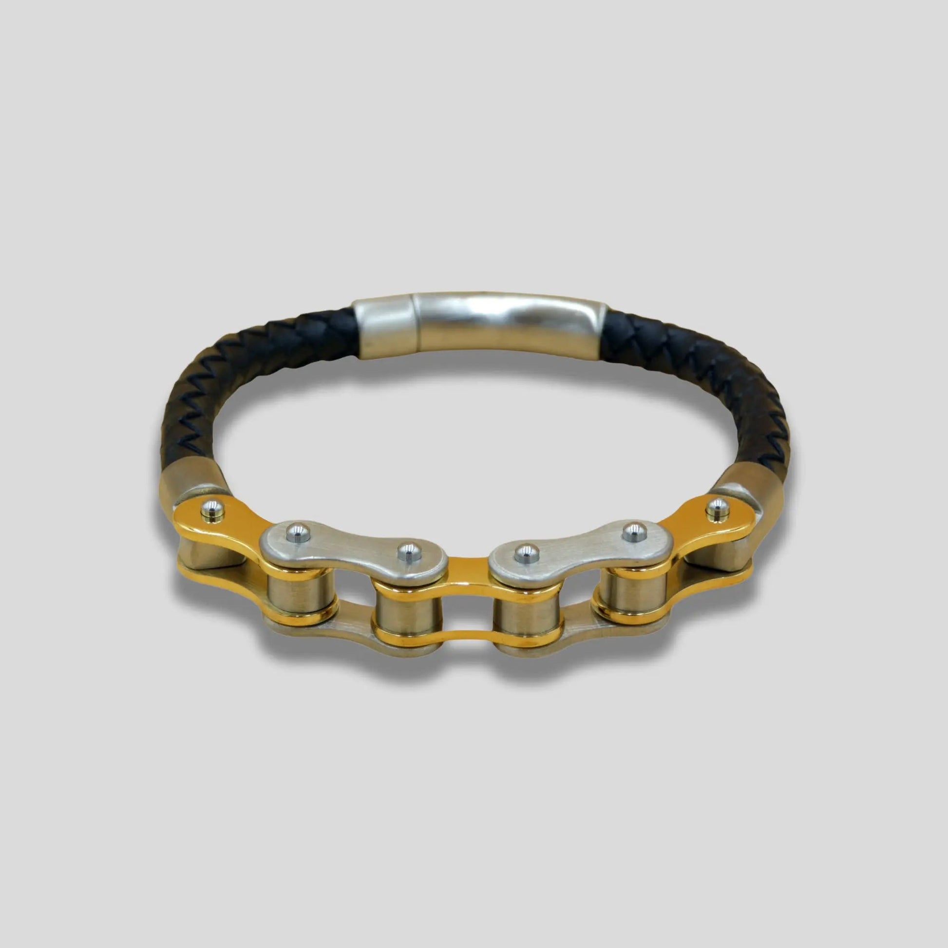 Gold and Silver Bike Chain Bracelet