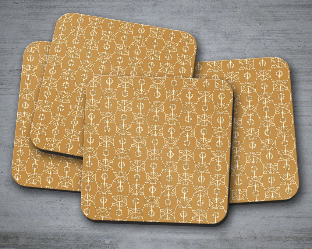 Gold Art Nouveau Geometric Placemats Set of 4 or 6