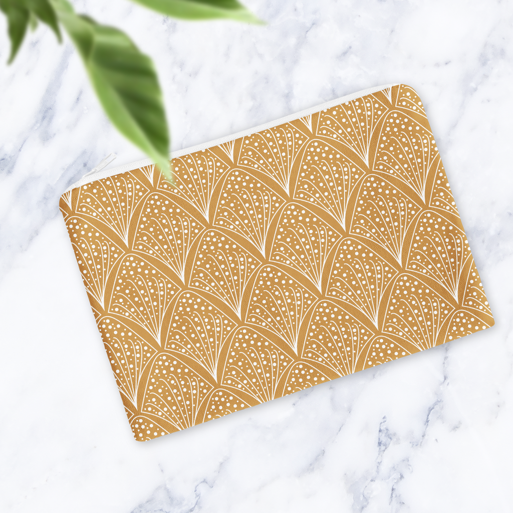 Gold Abstract Makeup Bag