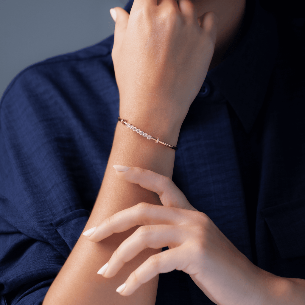 Ballet Bracelet in Sterling Silver and Moissanite