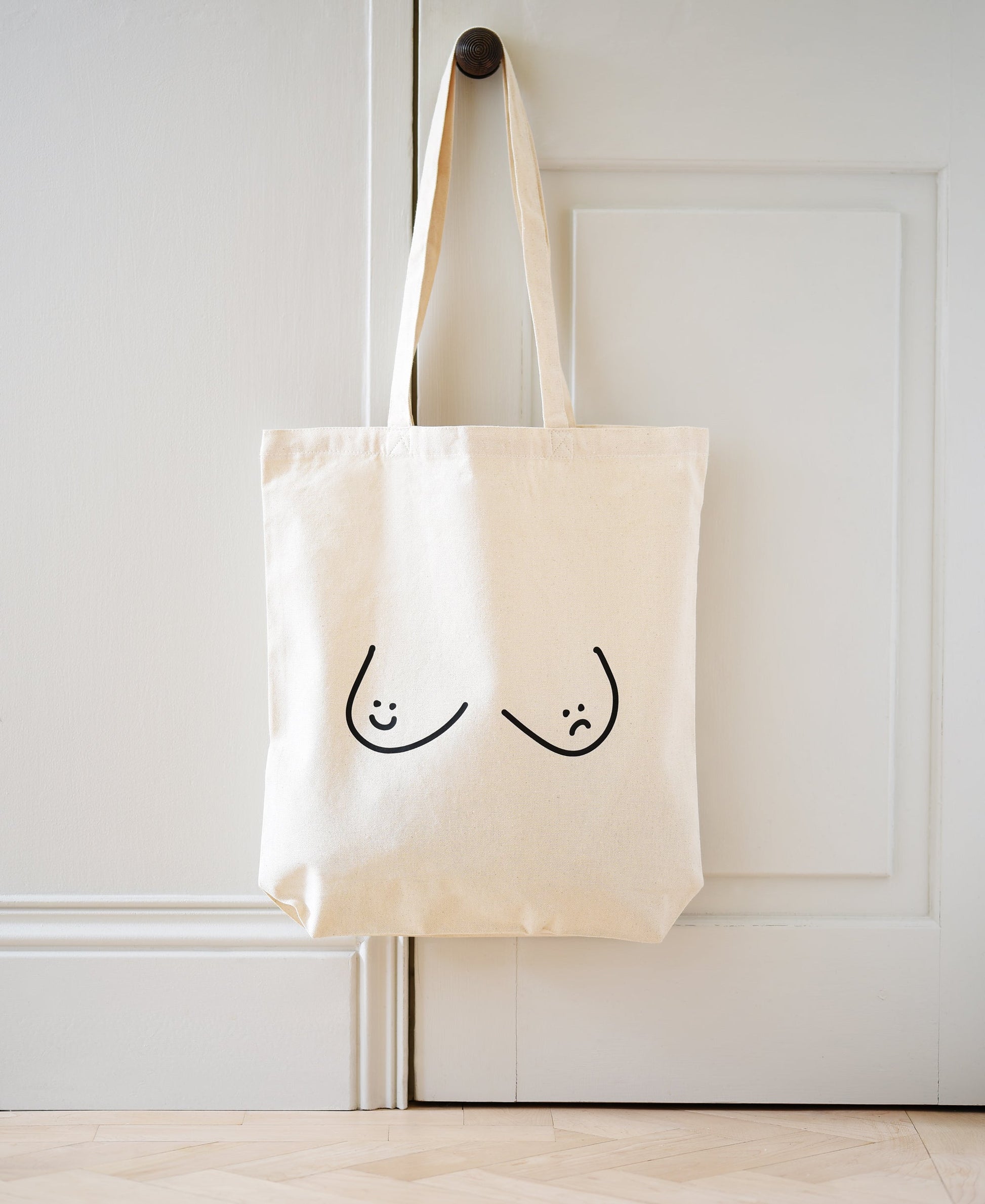 Happy Face Sad Face Boobs Tote Bag