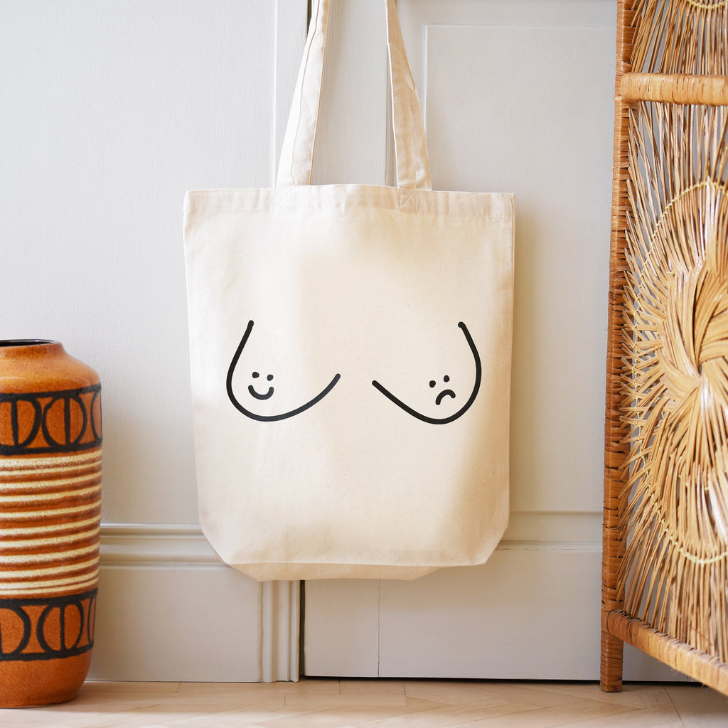 Happy Face Sad Face Boobs Tote Bag