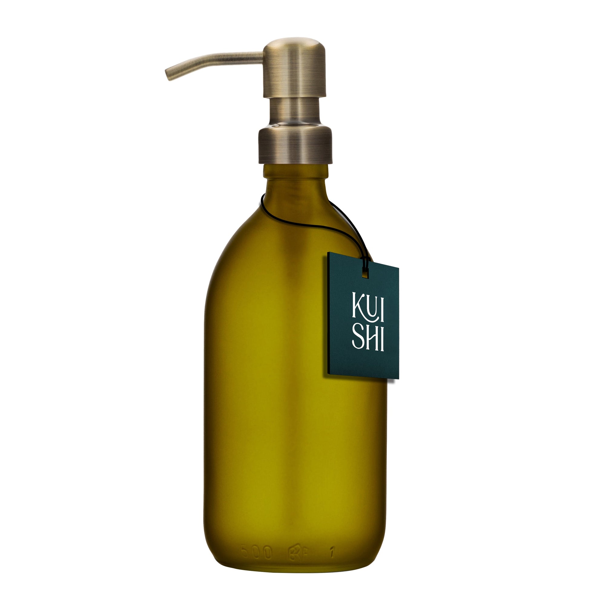 Green Glass Soap Dispenser with Stainless Steel Pump