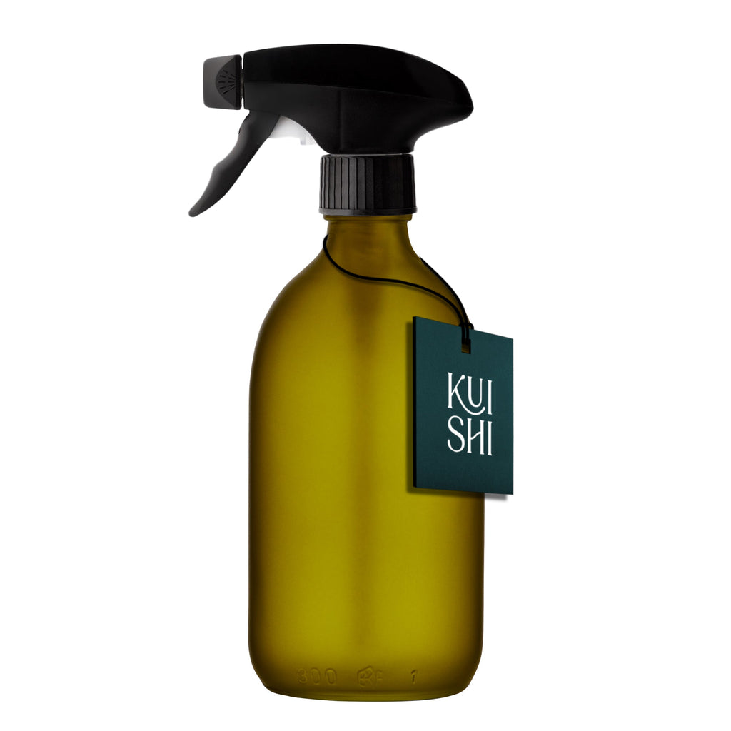 Green Glass Spray Bottle