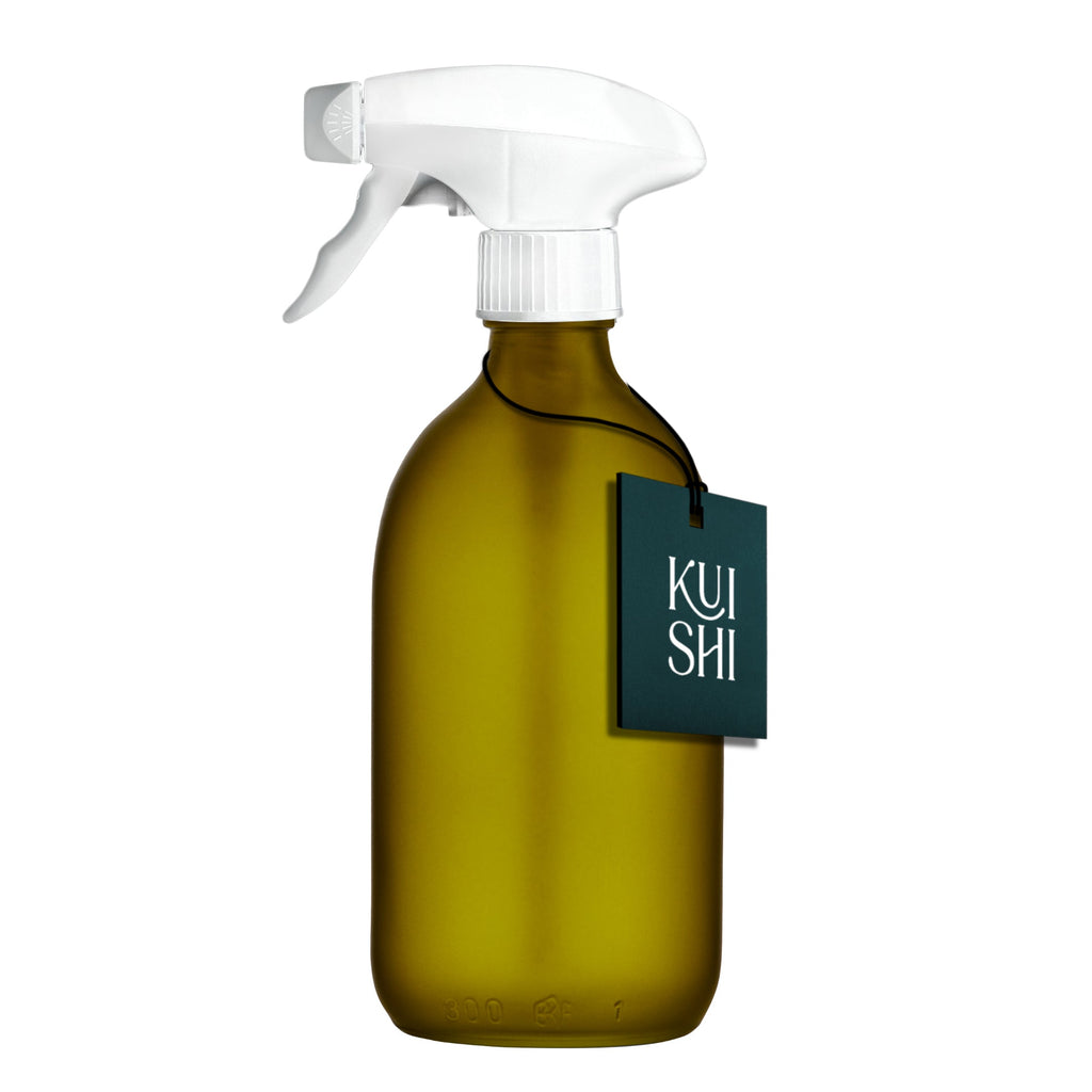 Green Glass Spray Bottle