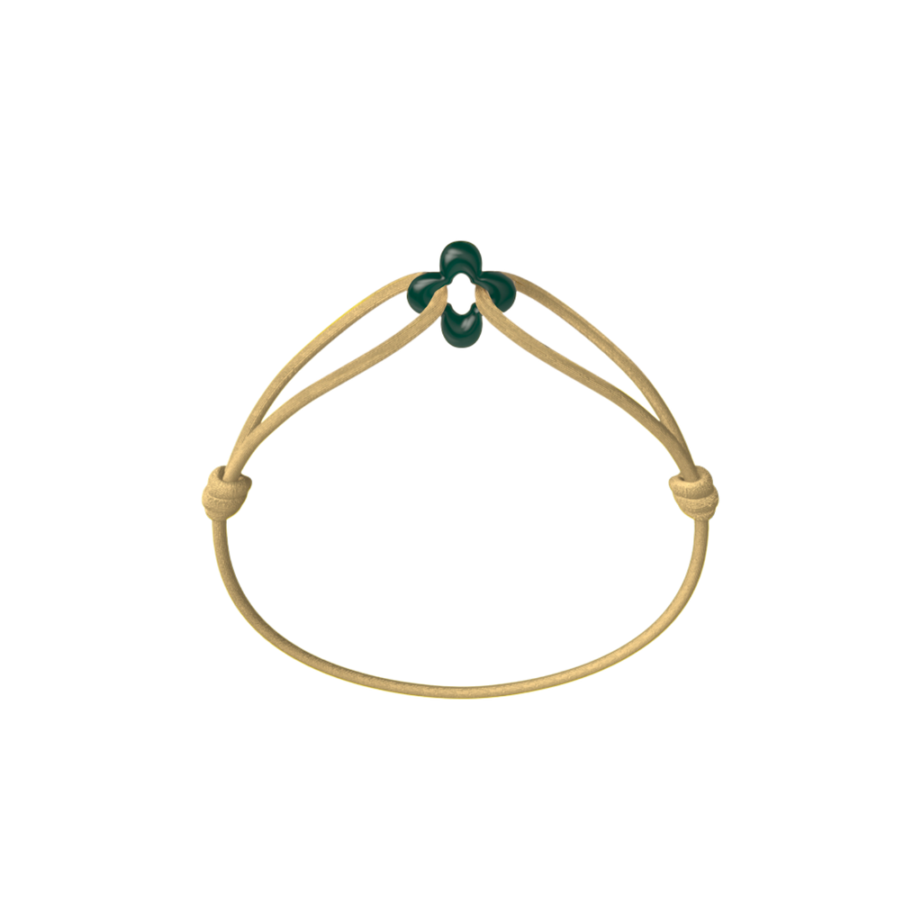 Mini Green Clover Cord Bracelet