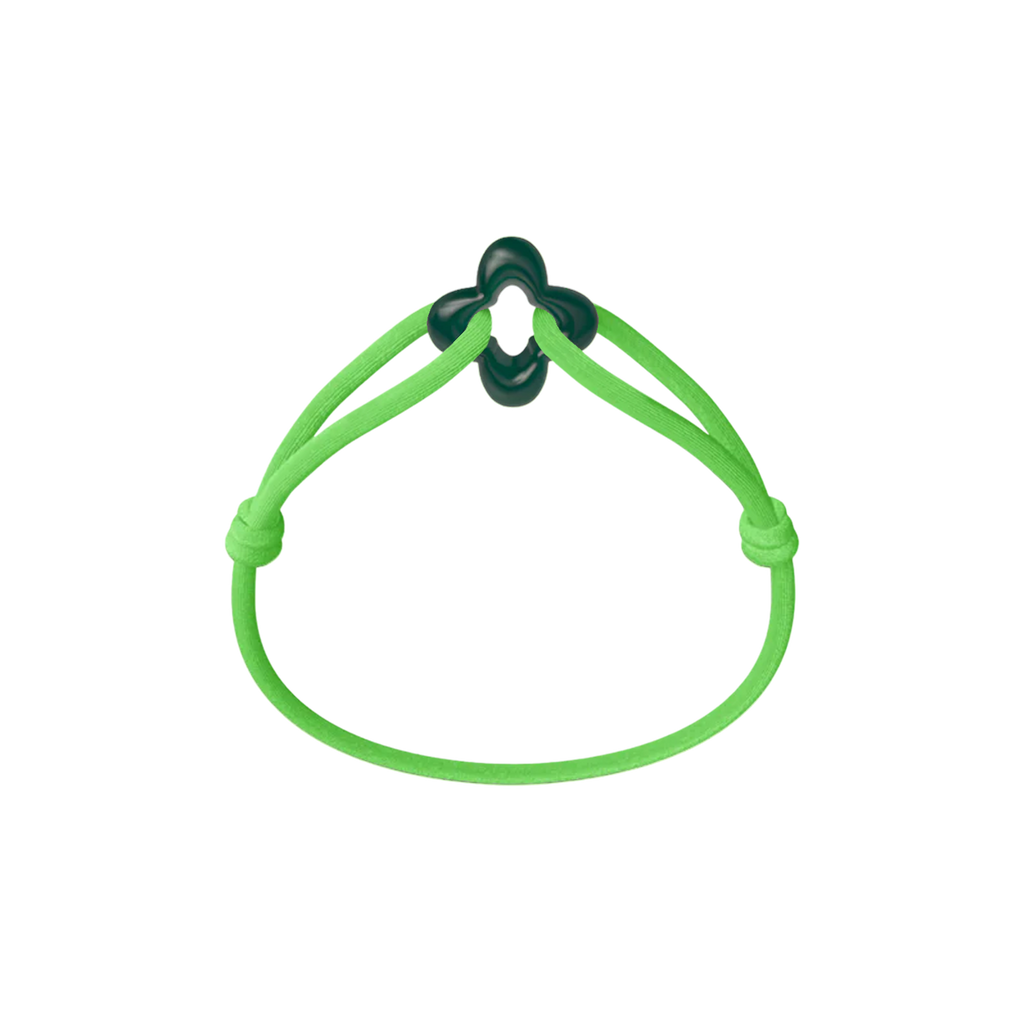Green Clover Cord Bracelet