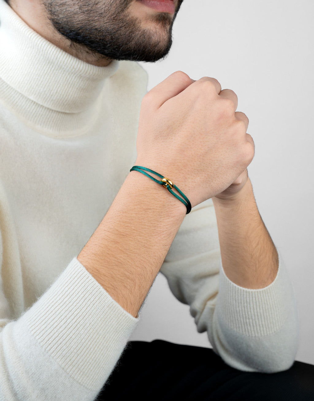 Golden Cord Bracelet Handcrafted in Sterling Silver