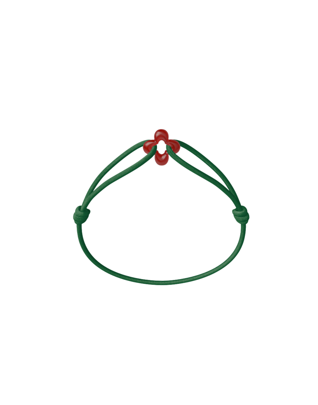 Mini Red Clover Cord Bracelet with Carnelian