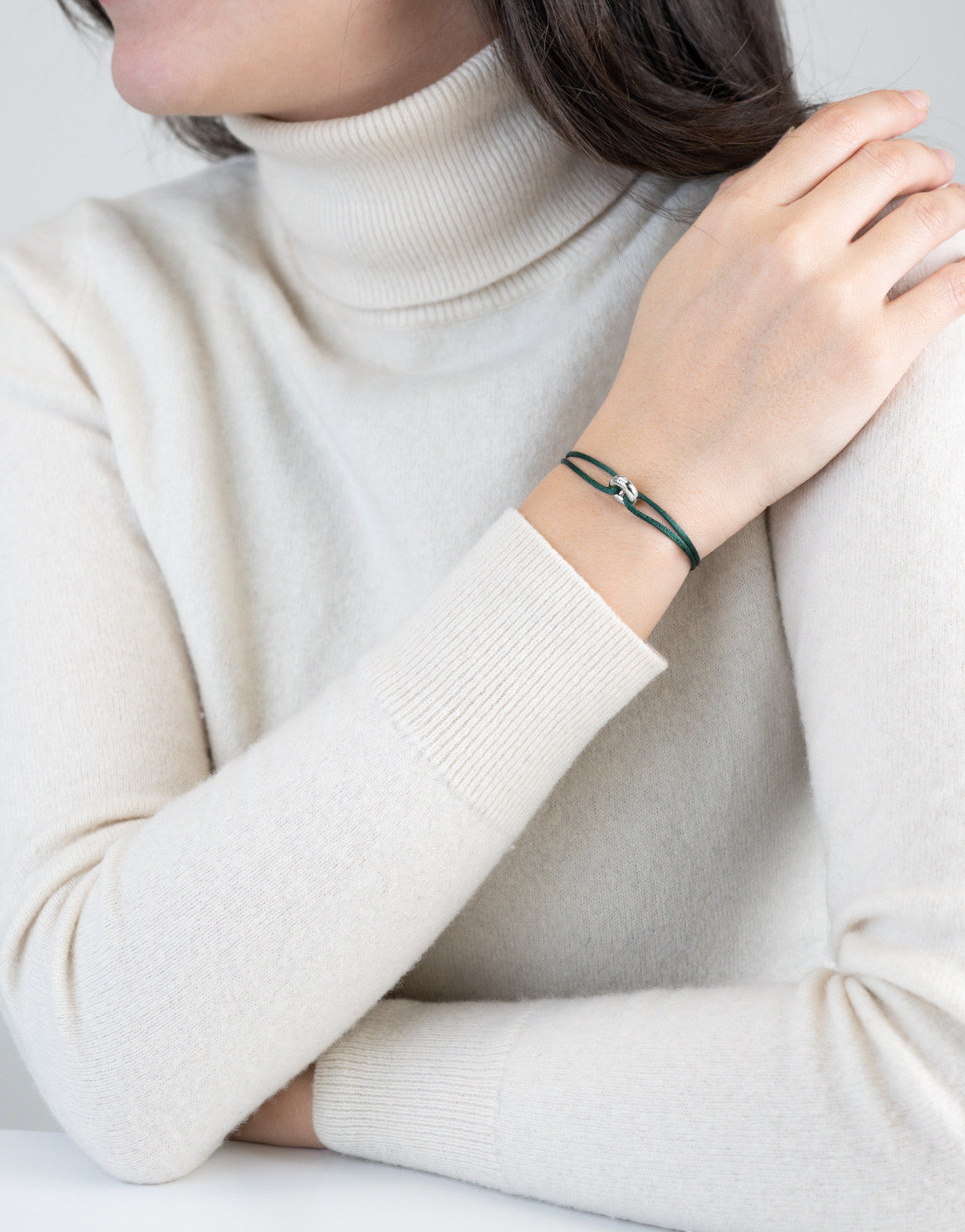 Mini Silver Diamond Cord Bracelet