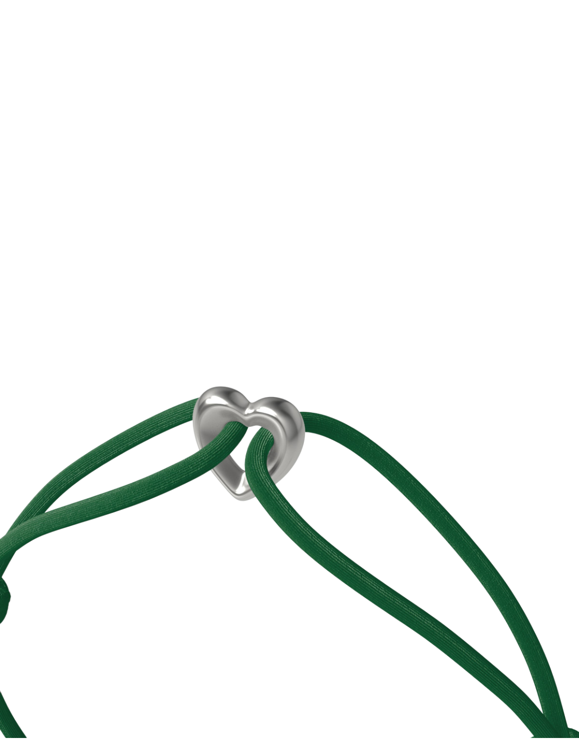 Silver Heart Cord Bracelet