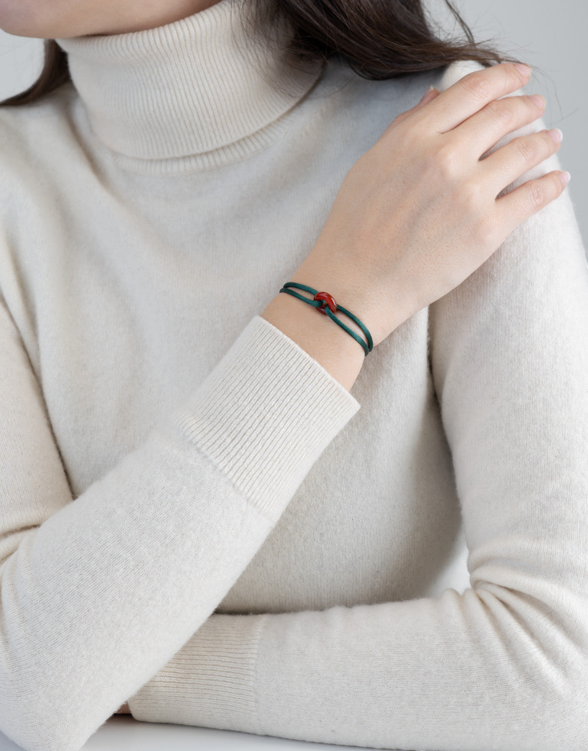 Red Soho Cord Bracelet with Carnelian