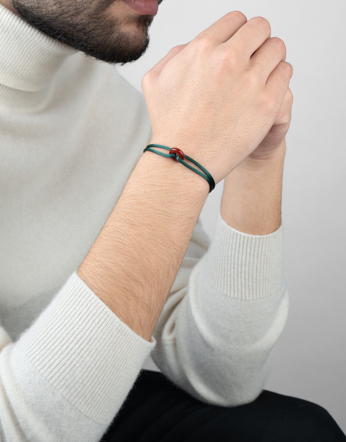 Red Soho Cord Bracelet with Carnelian