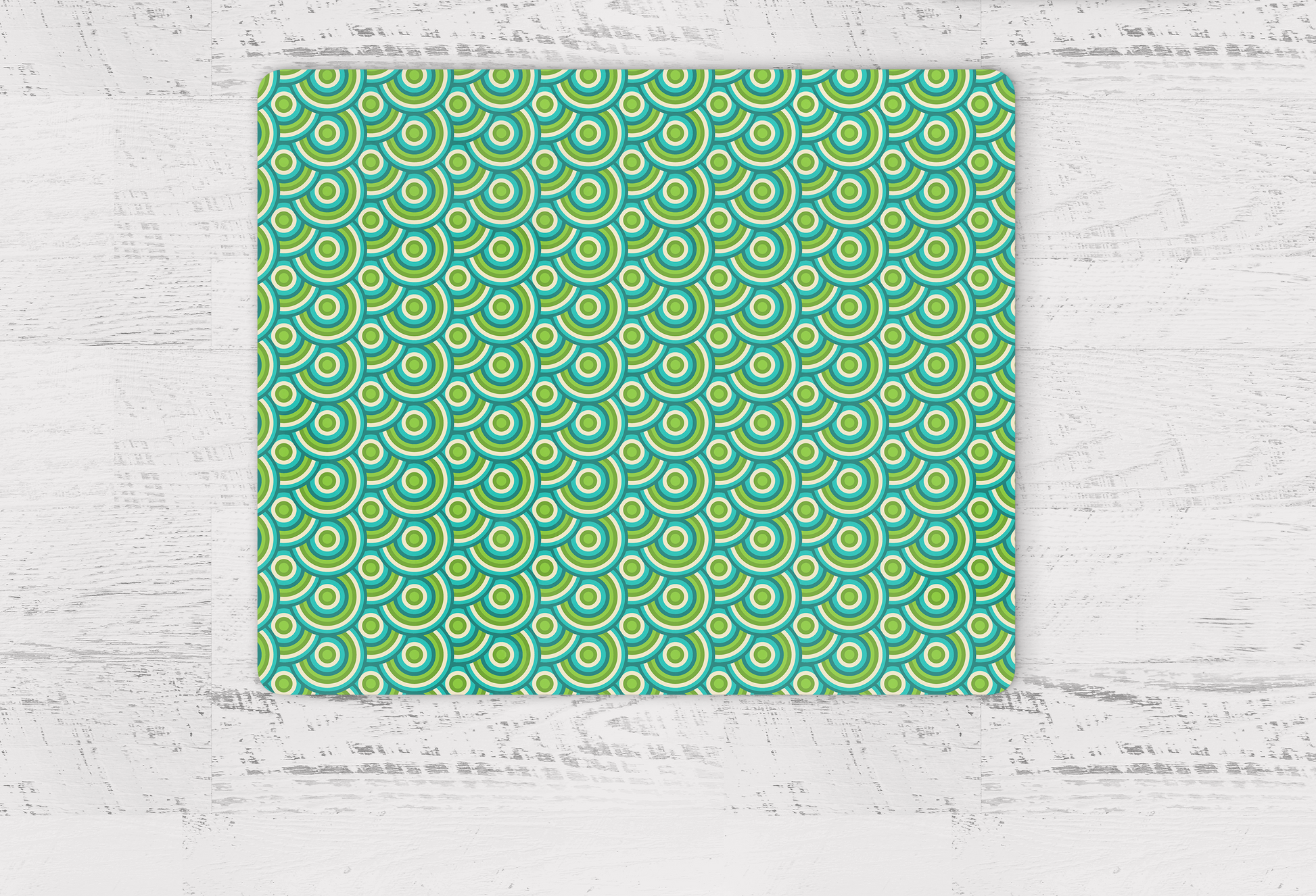Green Retro 1970s Geometric Placemats Set of 4 or 6